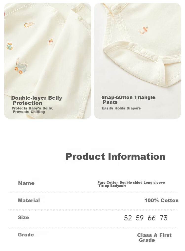Wismorni Baby Romper Spring and Autumn Newborn One-piece Triangle Bodysuit Infant Clothing 9