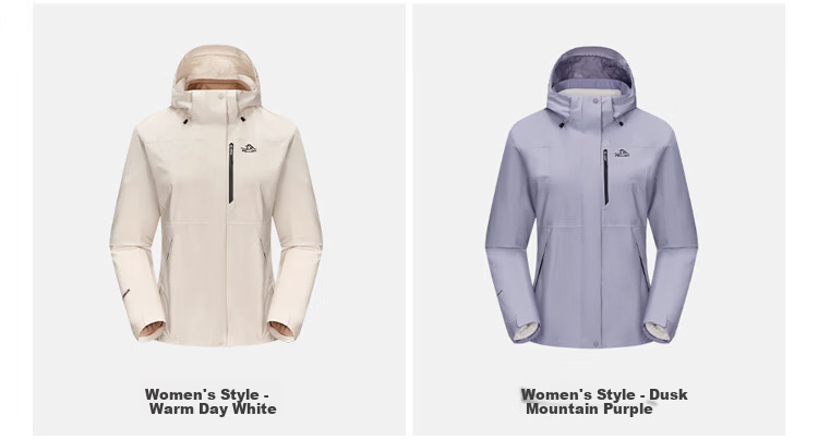Pelliot Mountain Classic 3.0 3-in-1 Waterproof Jacket Spring Autumn Unisex Warm Coat 125301055 Purple L 33