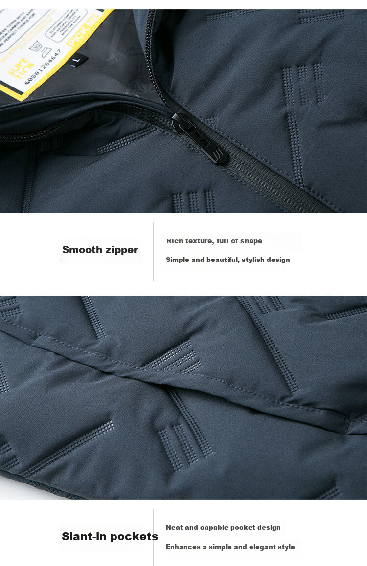 ROMON Men's Cotton Jacket Autumn Winter Business Casual Comfortable Stand Collar Cotton Coat Warm Outerwear 32207 Blue 4XL 24