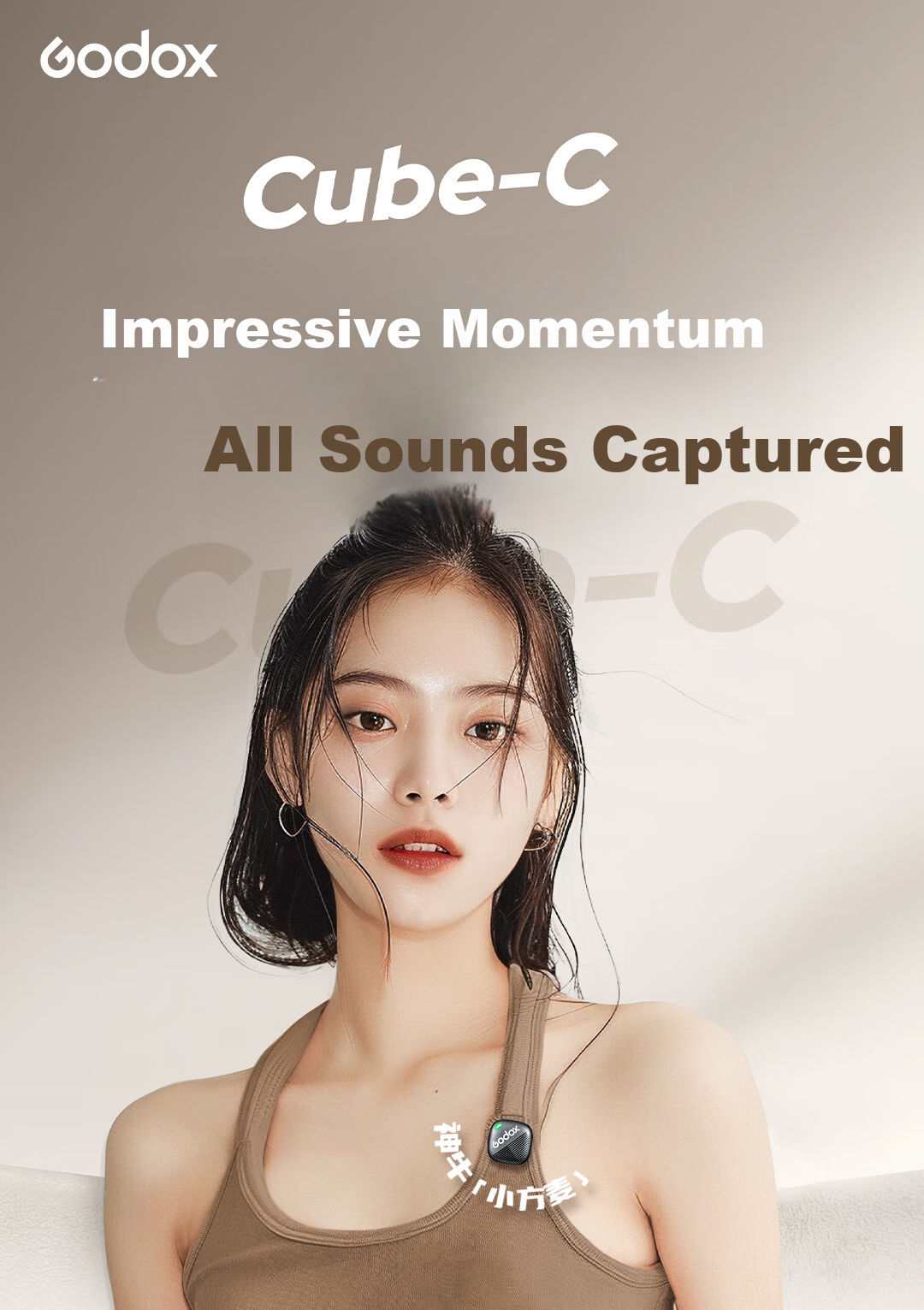 Godox Cube-C Kit2 Wireless Lavalier Microphone Outdoor Interview Vlog Live Recording Noise Reduction Sound Card Mini Lapel Microphone [White One-to-Two] 1