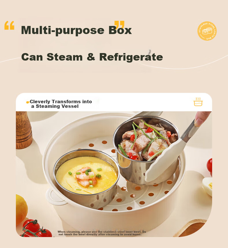 SUPOR 316L Stainless Steel Lunch Box Pot Two-Piece Set with Basil Green Lunch Bag for Students and Office Workers Outdoor Bento Box 10