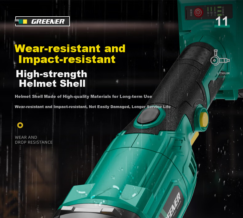 GREENER Digital Display Lithium Battery Brushless Angle Grinder 24-Piece High-Power Cordless Multifunctional Cutting Polishing Grinding Machine 18