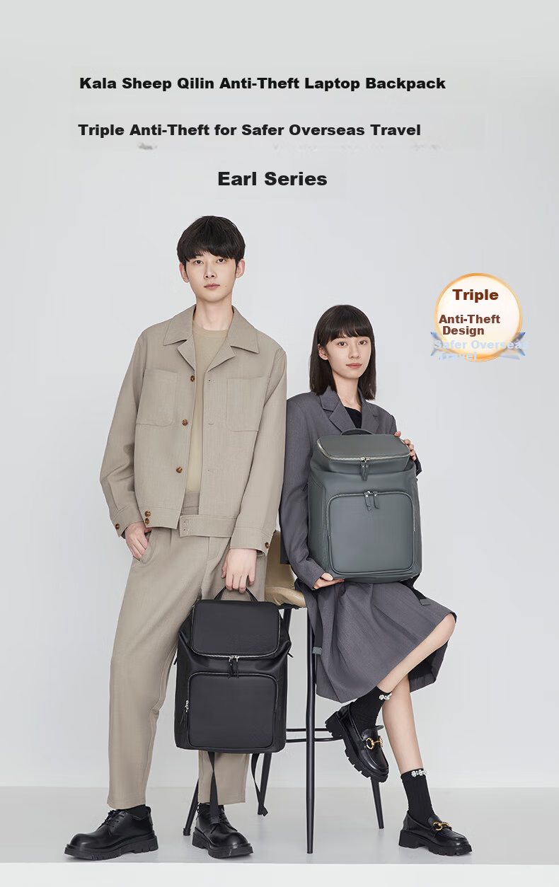 KALA·Y Anti-Theft Qilin Laptop Backpack Business Double Shoulder Trolley Travel Bag CX5525L Hu Yang Green 1
