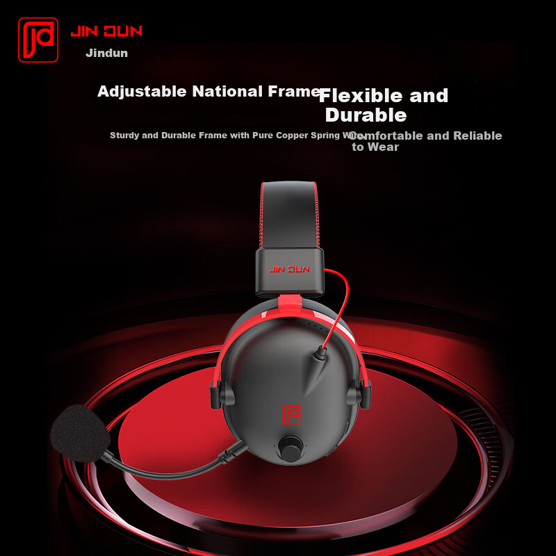 Jindun H6 Bluetooth Gaming Headset 2.4G Wireless Over-Ear Gaming Headphones Desktop PC One-Key 7.1 Surround Sound E-Sports Headset FPS Gaming Special 6
