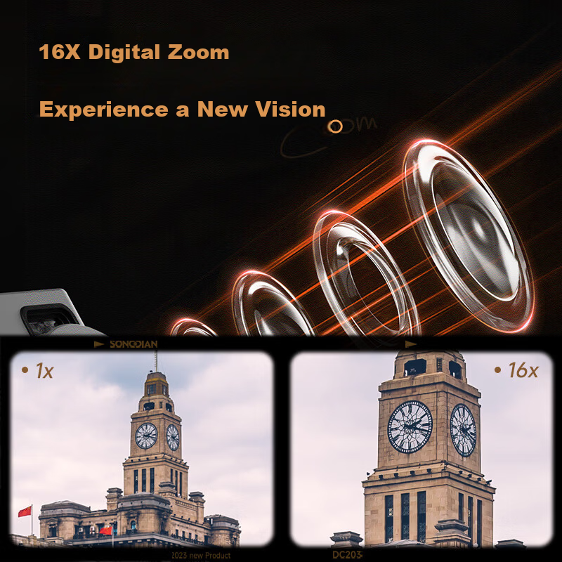 SONGDIAN 5K HD Digital Camera Vlog Entry-Level Student Mirrorless Camera DC203 Official Standard 32GB Memory
