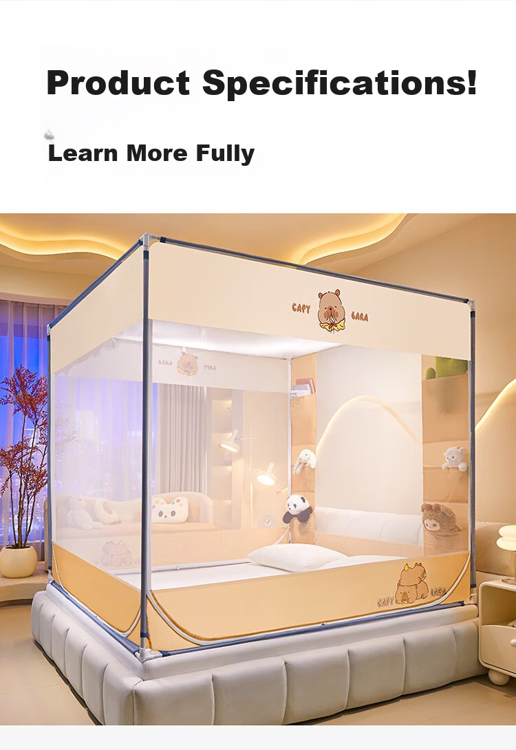 MUJI Class A Baby Crib Mosquito Net with Anti-Fall Bumper, Three-Door 1.8×2m with Reinforced Frame 23