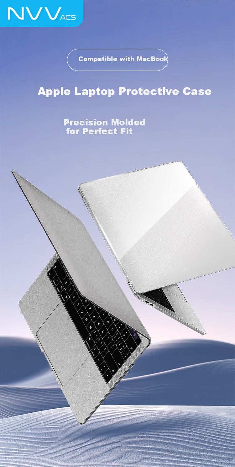 NVV Compatible with MacBook Air 13.6-Inch Protective Case, Suitable for M5/M4/M3/M2, 2026/25/24/22 Laptops, Transparent Shell, KA-M3 Frosted 1