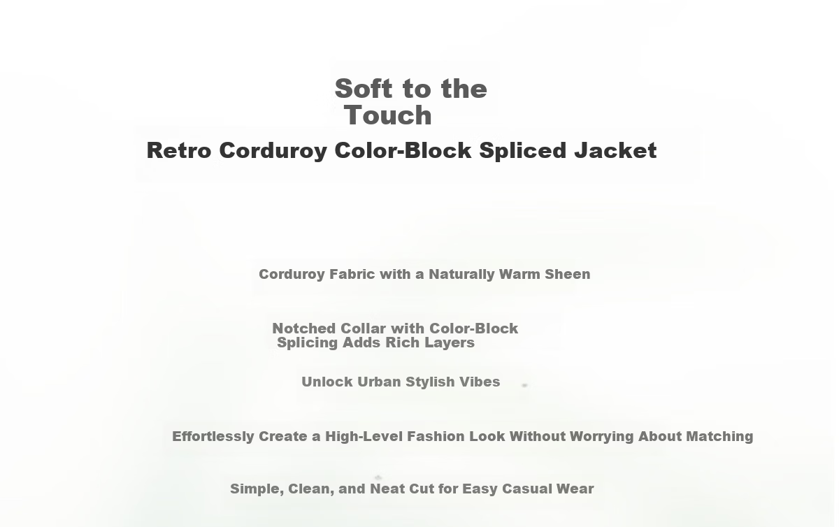 Chushen Vintage Corduroy Short Jacket for Women, Fashionable Color-Block Collar, Casual Versatile Short Coat S51D018 2