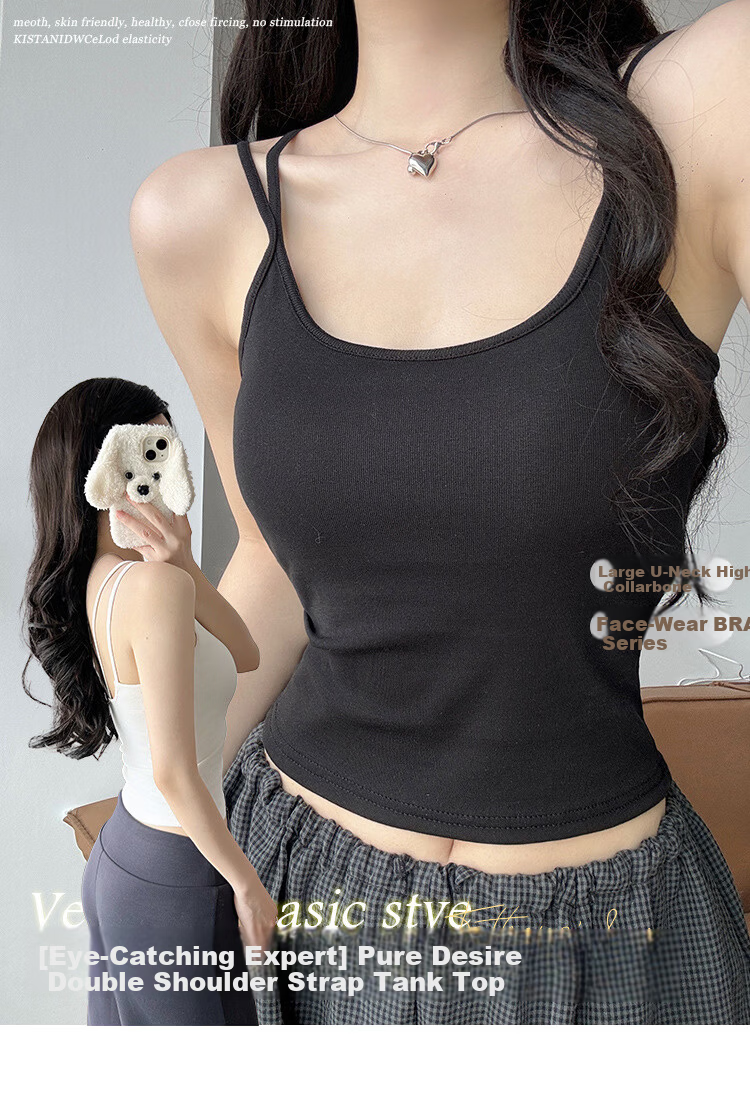 Langsha White Camisole Vest for Women 2026 New Slim Fit Outerwear with Chest Pad, Beautiful Back Cotton Yoga Base Shirt 1