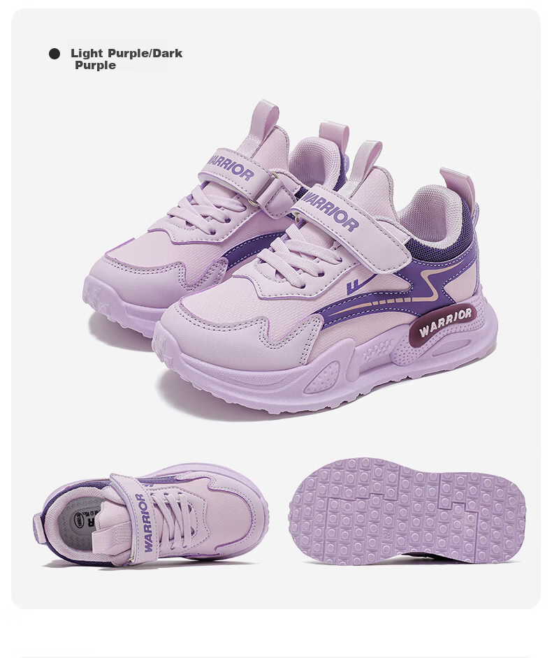 Warrior Kids Boys and Girls Spring and Autumn Running Shoes Soft Sole Sports Shoes WZ(CL)-0852 White Size 27 12