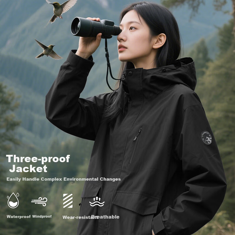Baleno 2026 New Women's Outdoor Jacket Spring Autumn Winter Windproof Waterproof Hooded Coat Versatile Travel Top