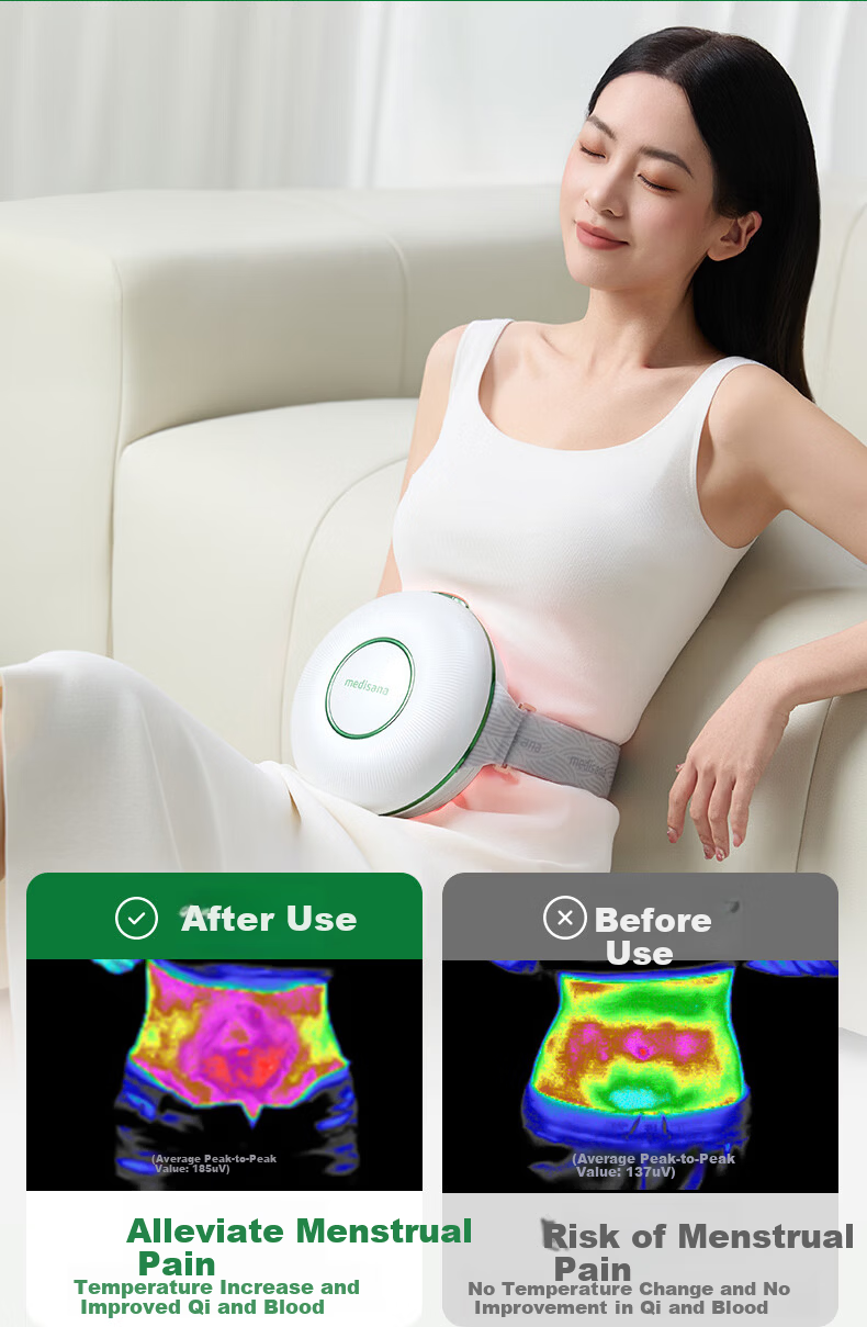 MEDISANA German Abdominal Massager Promotes Intestinal Peristalsis Stomach Massager Warm Uterus Waist Belt Heat Therapy Fully Automatic Massager Practical Gift for Women 23