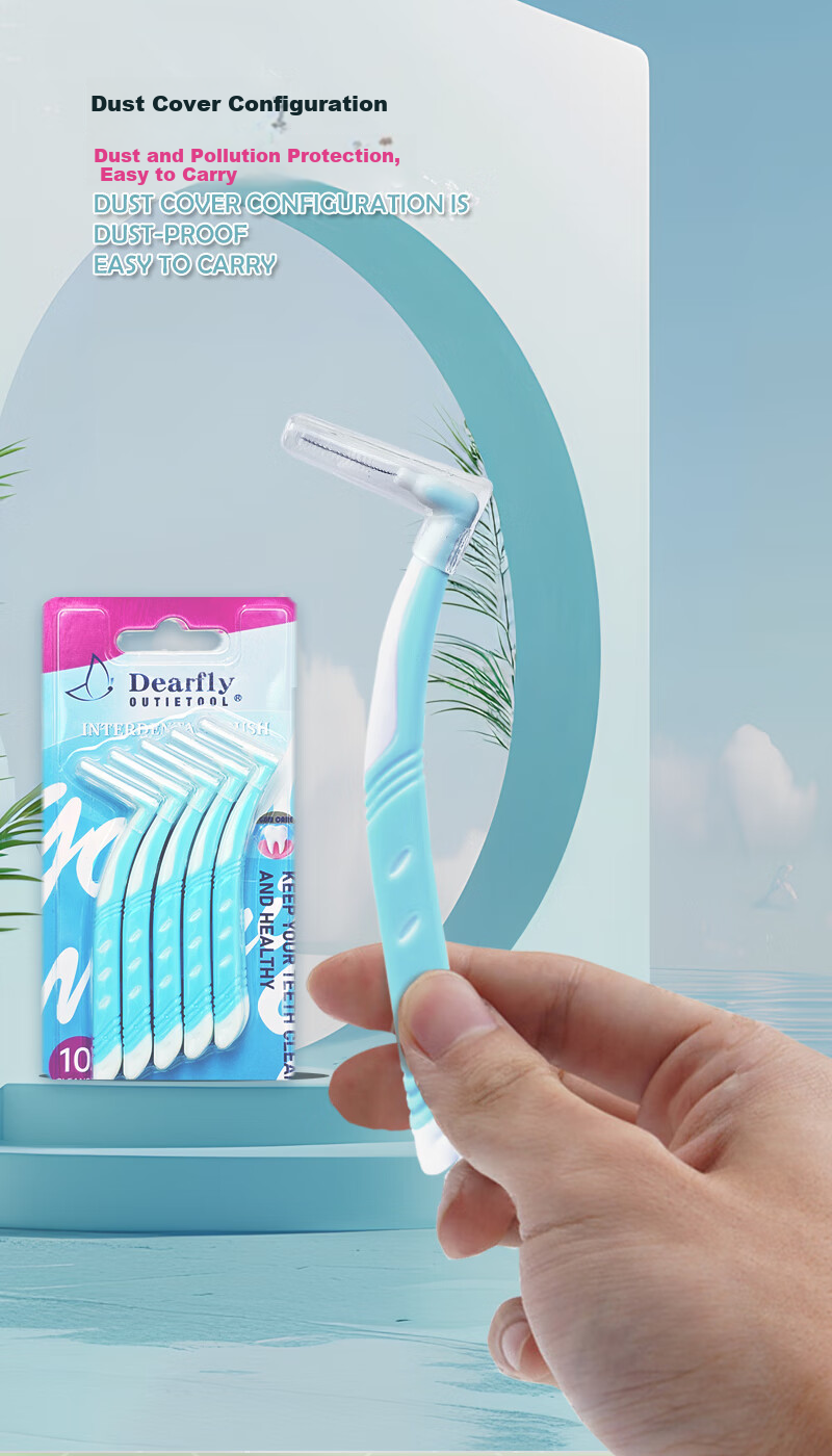 Dearfly Orthodontic L-Shaped Interdental Brushes Soft Bristle 0.6mm (10 Pack) 7