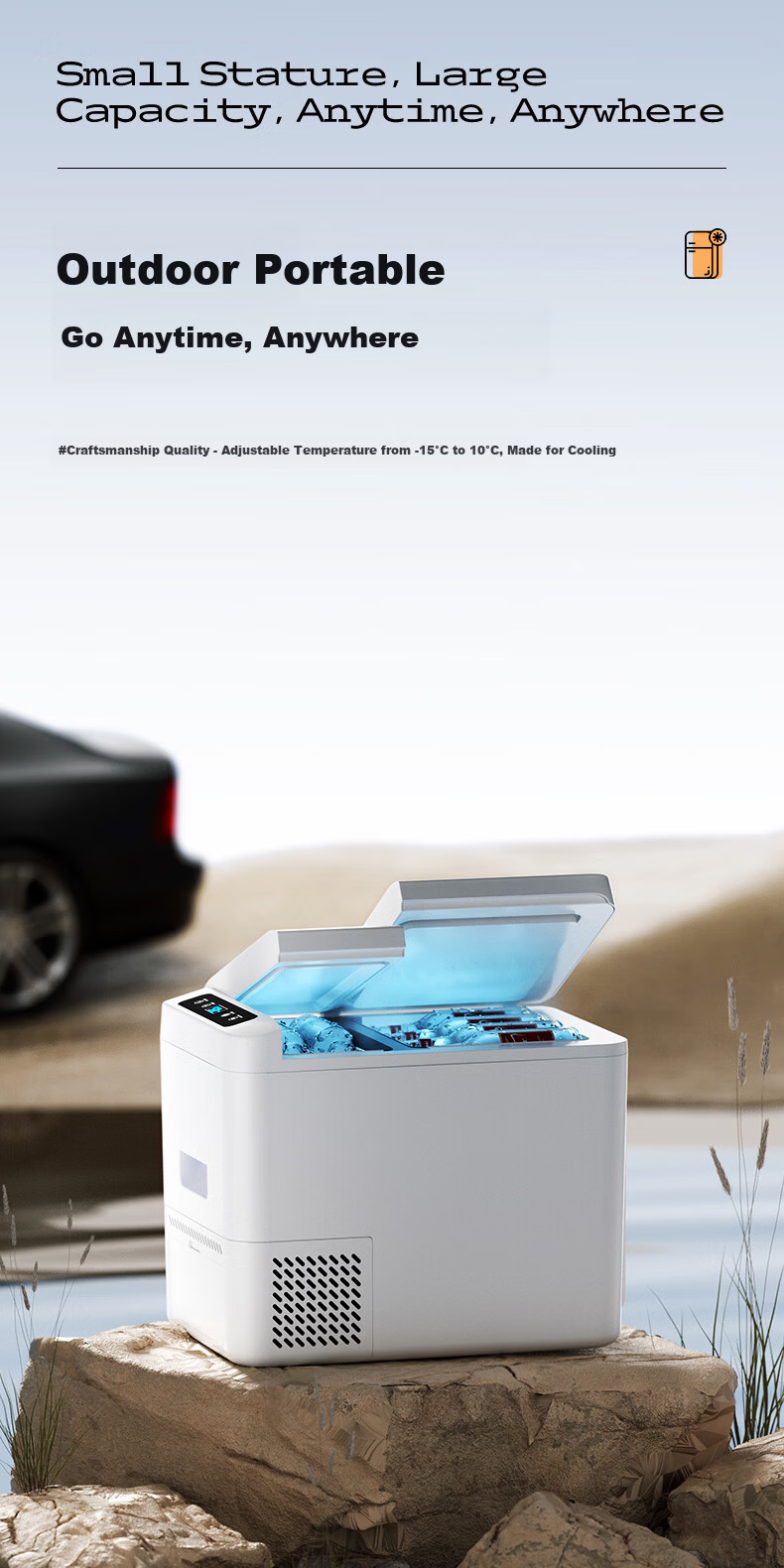 ChaoGuo Mini Refrigerator 26L Small Fridge Adjustable Temperature Dual Use for Car and Home Office Outdoor Travel Cooling and Freezing Freezer 4