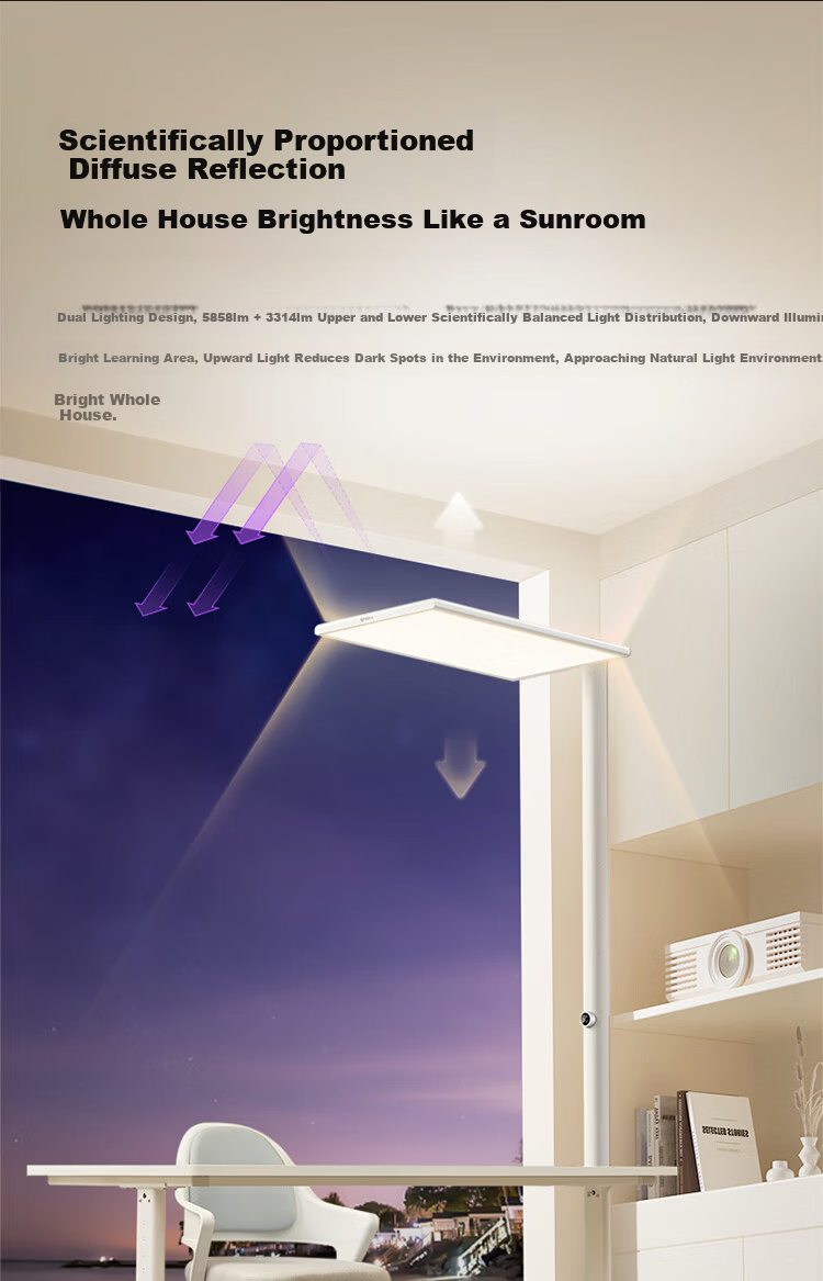 BULL Xiaoqingkong Eye Protection Street Lamp Floor Lamp Purple Light Full Spectrum Children's Study Desk Lamp Standard Air Model 8