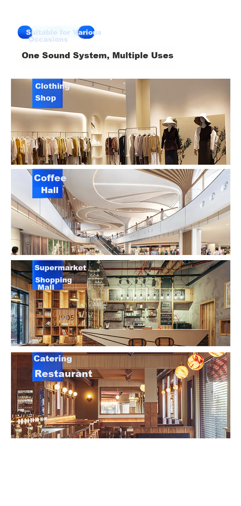 Aigo Wall-Mounted Speaker 1-to-2 Wireless Bluetooth Speaker Set Ceiling Speaker for Shop Indoor Dance Studio Wall-Mounted Conference Room Speaker Public Broadcast Background Music X166 7