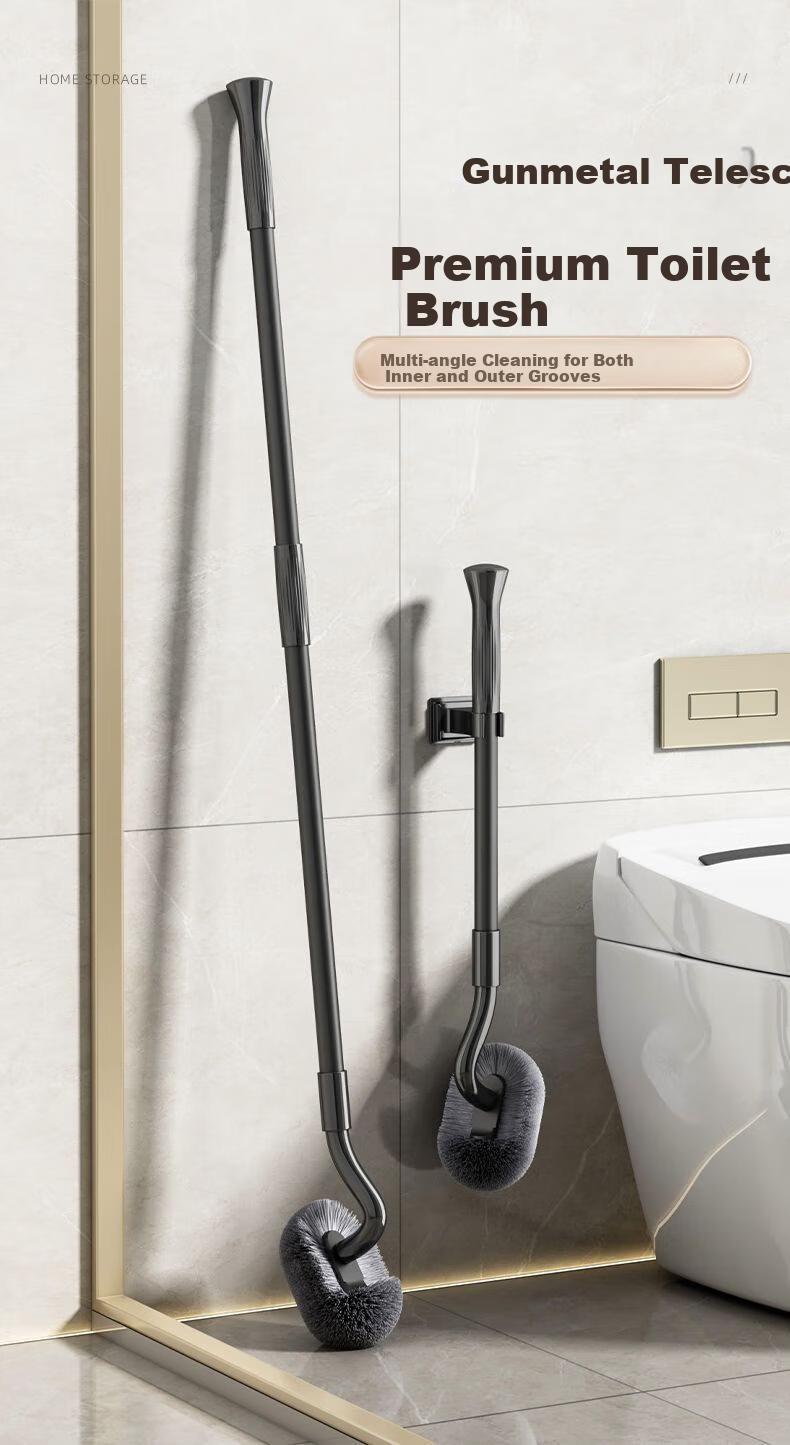 MUYA Toilet Brush Squat Pan Brush S-Shaped Short Wall-Mounted Bathroom Toilet Cleaner No Dead Angle Cleaning Tool 2