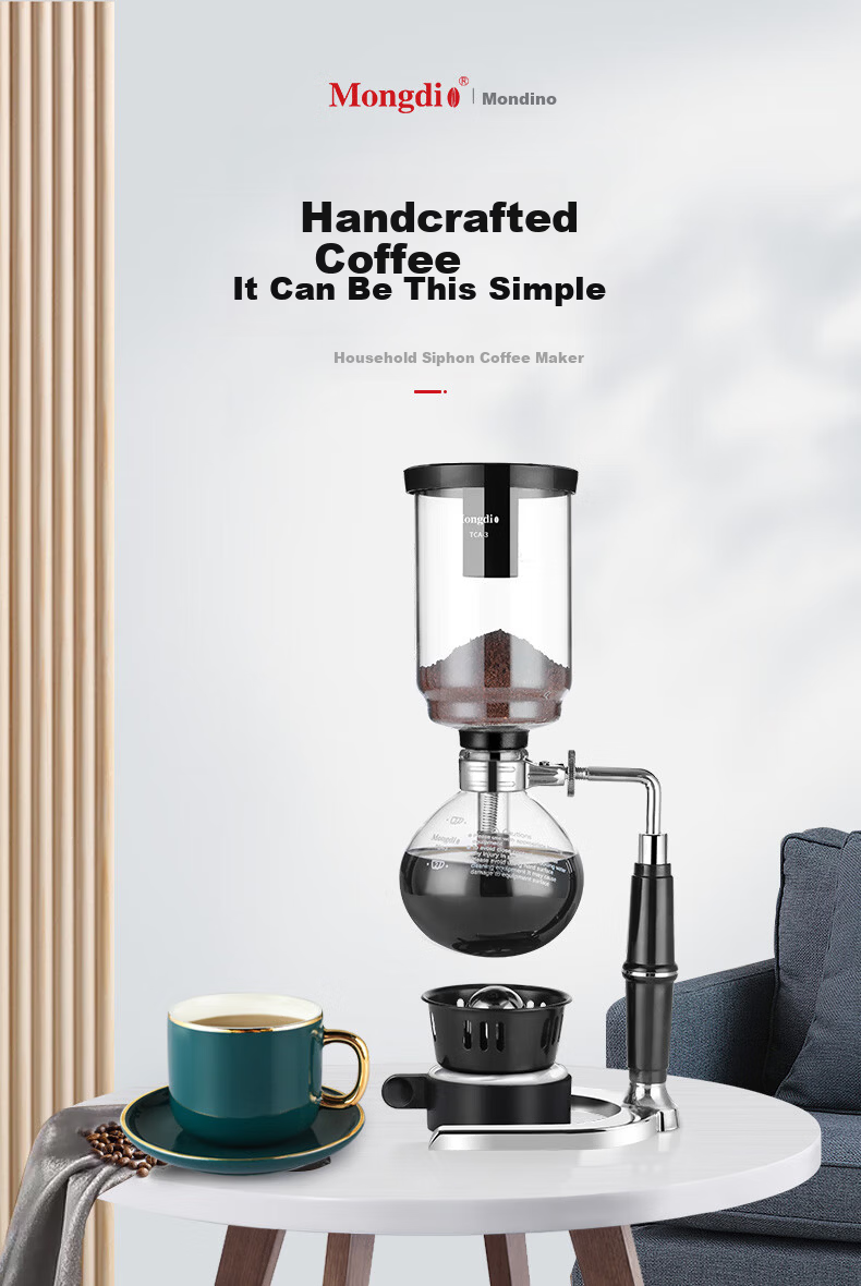 Mongdio Siphon Coffee Maker Home Siphon Coffee Pot Set Manual TCA-3 Cup Gift Box 17