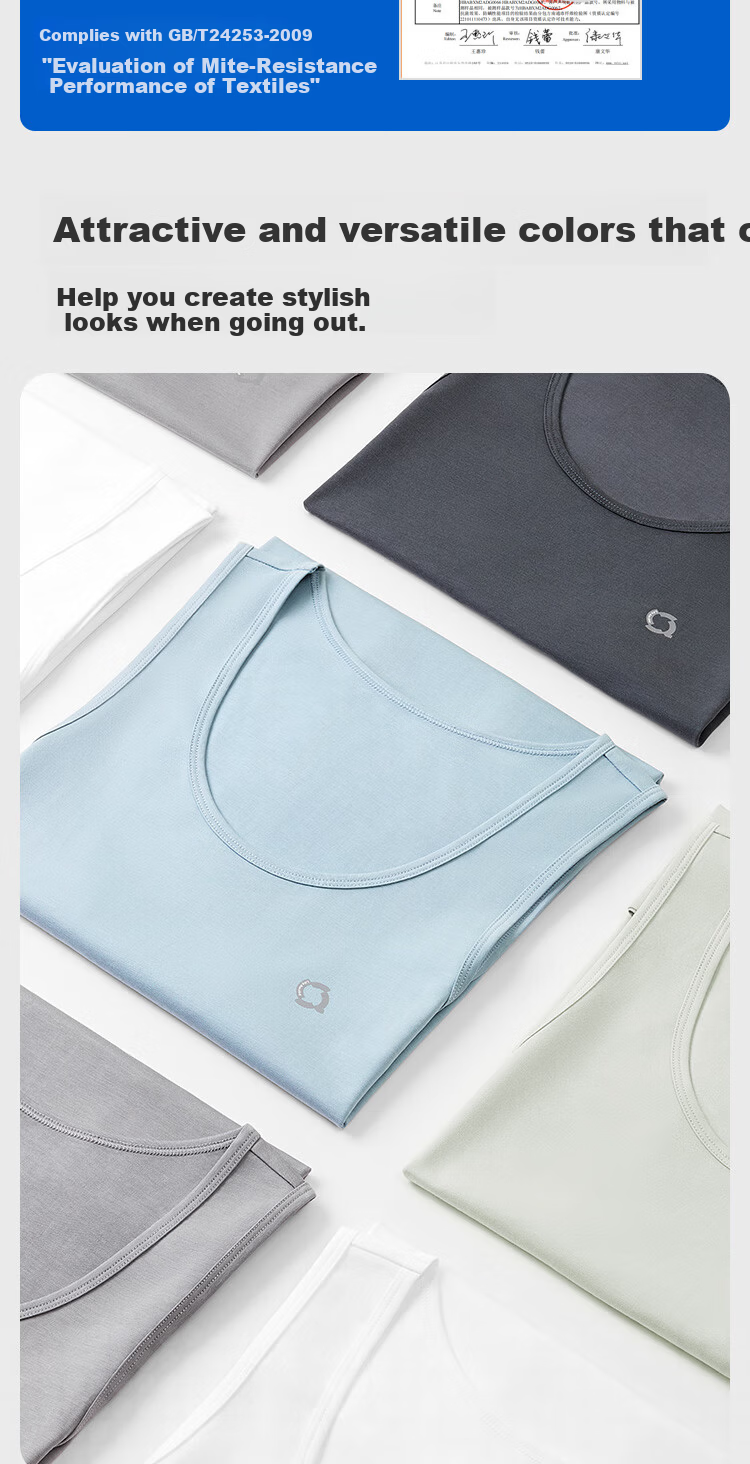 HLA Home 【Zui Huxi-Pro7】 Men's Sleeveless Vest Laisail Antibacterial Cooling Basic Thin Undershirt 9