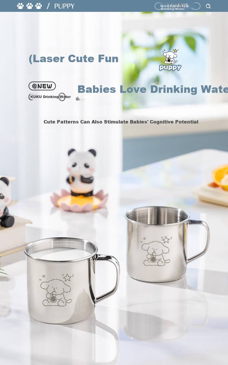 CAIZHI 304 Stainless Steel Kids Water Cup Kindergarten Children's Mug Coffee Milk Cup CZ6271 12