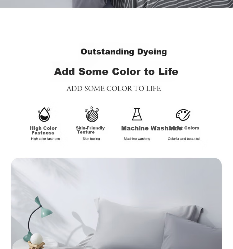 Mercury Home Textile 4-Piece Bedding Set 100% Cotton Washed Cotton Skin-Friendly Breathable Duvet Cover Pillowcase Bed Sheet for 1.8m Bed 8