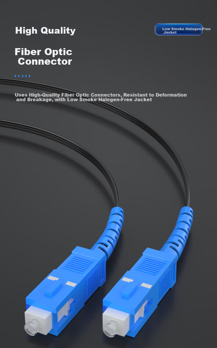 Bosende Fiber Optic Cable 150m Single Mode Single Core 1 Core 3 Steel Wire Outdoor Self-Supporting SC Connector BSD-GP1-150 Black 2
