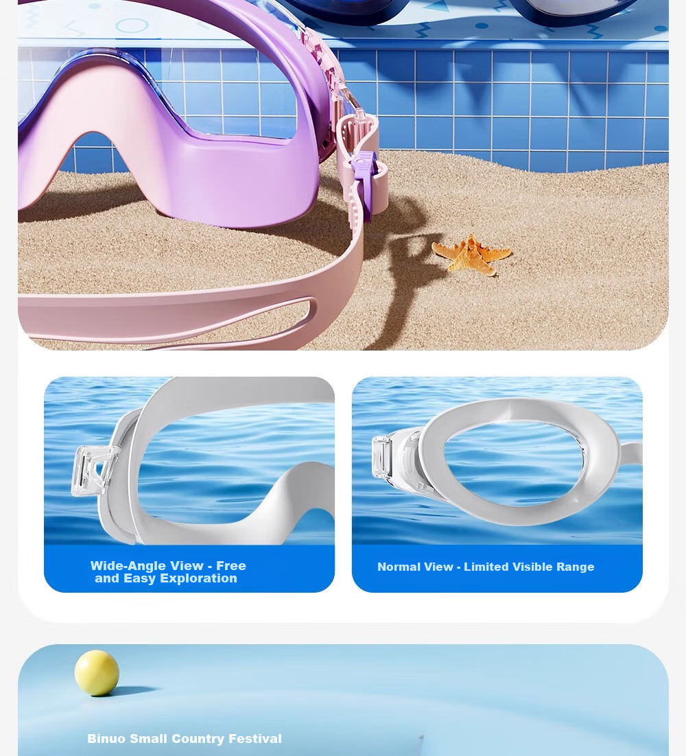 LI-NING Kids Waterproof Anti-Fog HD Large Frame Swimming Goggles and Swim Cap Set for Boys Ages 6-12 7