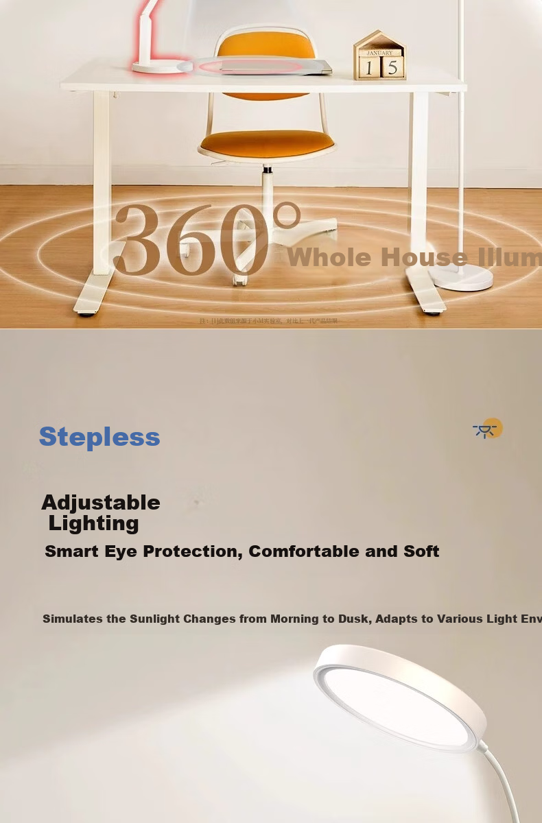 Boraer Outdoor Floor Eye Protection Full Spectrum Desk Lamp Study Reading Lamp Bedside Piano Lamp Standing Study Room Lamp 14