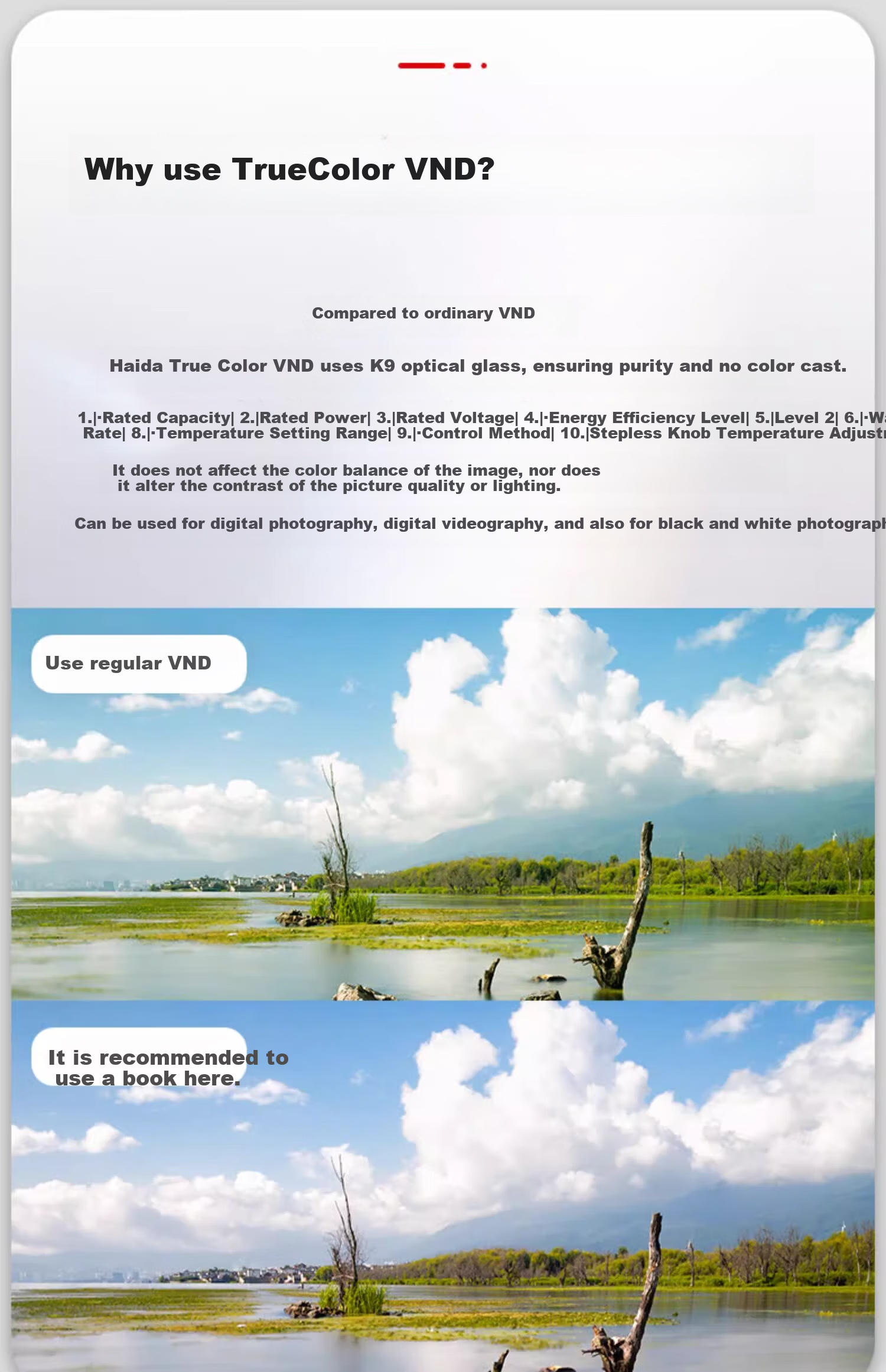 Haida NanoPro Series S6-9 Stops 77mm True Color Adjustable VND Neutral Density Filter for Canon Nikon Sony Fujifilm Cameras 5