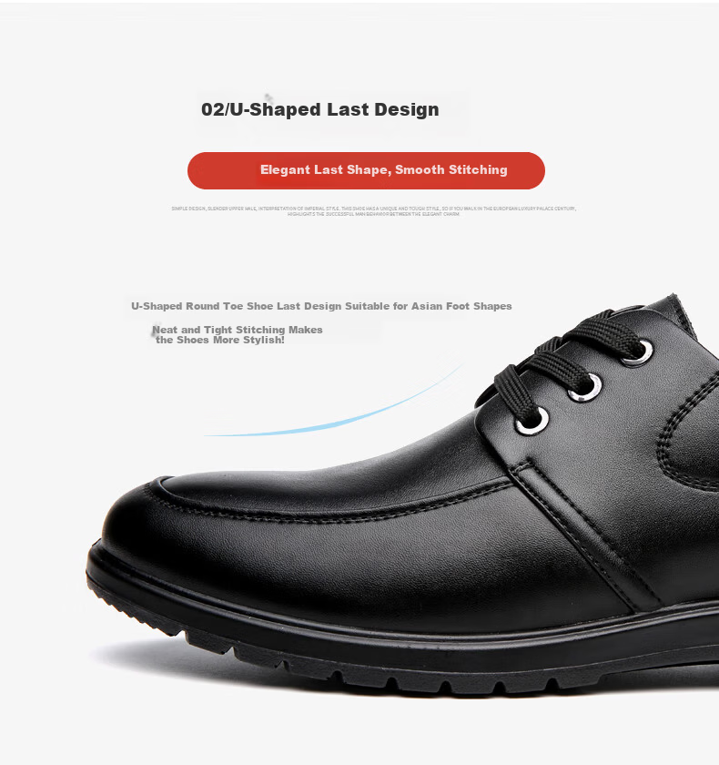 MULINSEN Men's Business Leather Shoes Simple Casual Single Shoes Black Size 41 SL67341 7