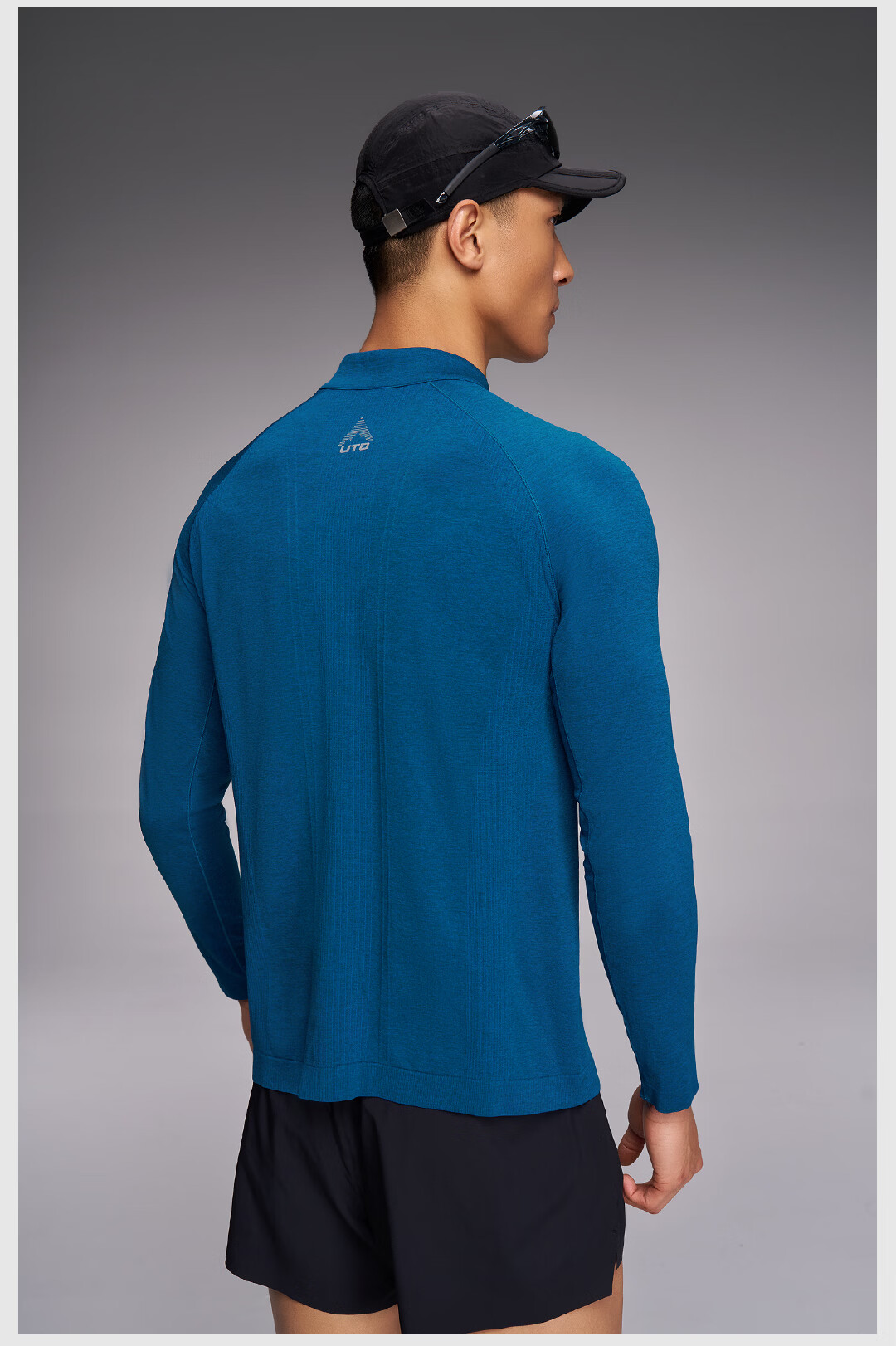 UTO Half-Zip Sports Quick-Dry Long Sleeve T-Shirt for Men and Women Outdoor Running Hiking Top Classic Black (Women's) M 18