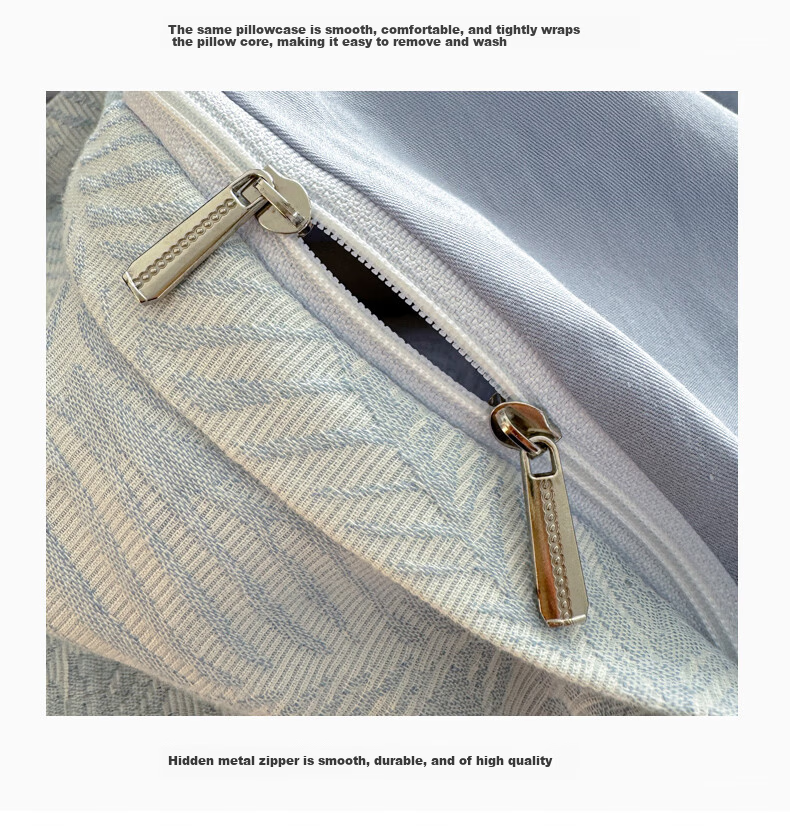 MUJI 100% Cotton Bedding Set 4-Piece Bed Linen Cotton Sheet Duvet Cover 200x230cm for 1.5/1.8m Bed 17