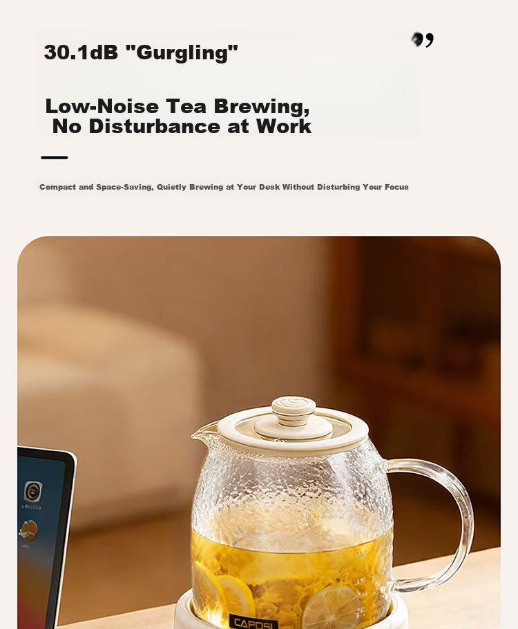 CAPOSI German Full Glass Health Pot Fully Automatic Constant Temperature Kettle Office Multifunctional Flower Tea Kettle Tea Cooker Stewing Integrated Auto Power-Off Electric Kettle New Model [Stewing 22