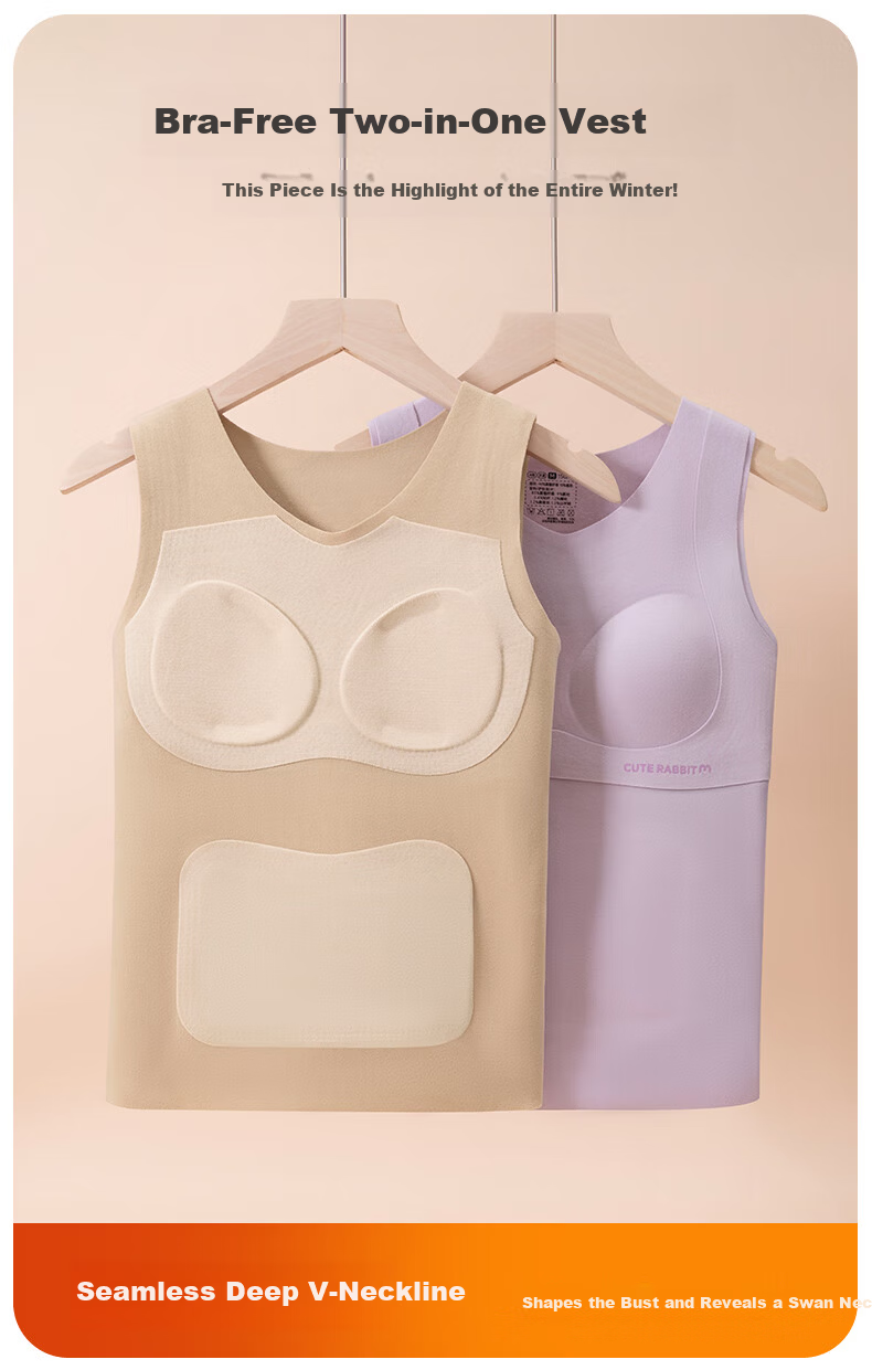 Miiow Thermal Vest for Teen Girls with Chest Pads Seamless Fleece-Lined Winter Base Layer Underwear for Middle and High School Students 6