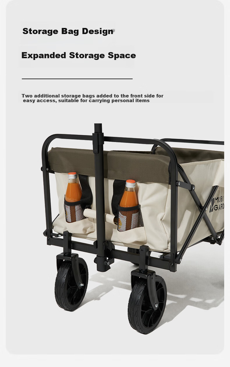 MOBIGARDEN Camp Cart Outdoor Camping Large Capacity Wide Wheel Dual Brake Folding Cart Interstellar NX24689019 Winter Bamboo Green 16