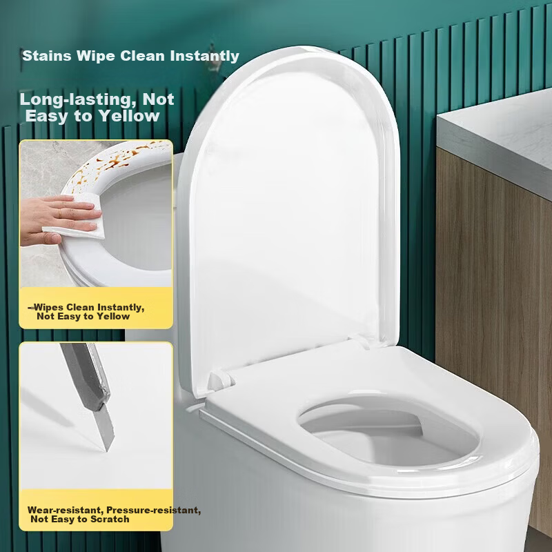OPLSED [Germany] Universal U-Shaped Enlarged Toilet Seat Cover Thickened Slow-Closing Lid for Old-Style Toilets 4