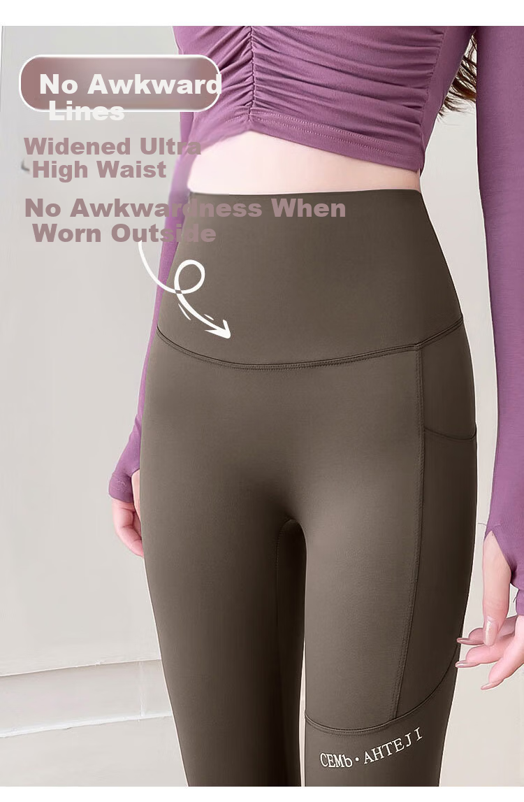 LangSha Women's Shark Pocket Pants High-Waist Hip-Lifting Fitness Yoga Leggings Spring Autumn New 5