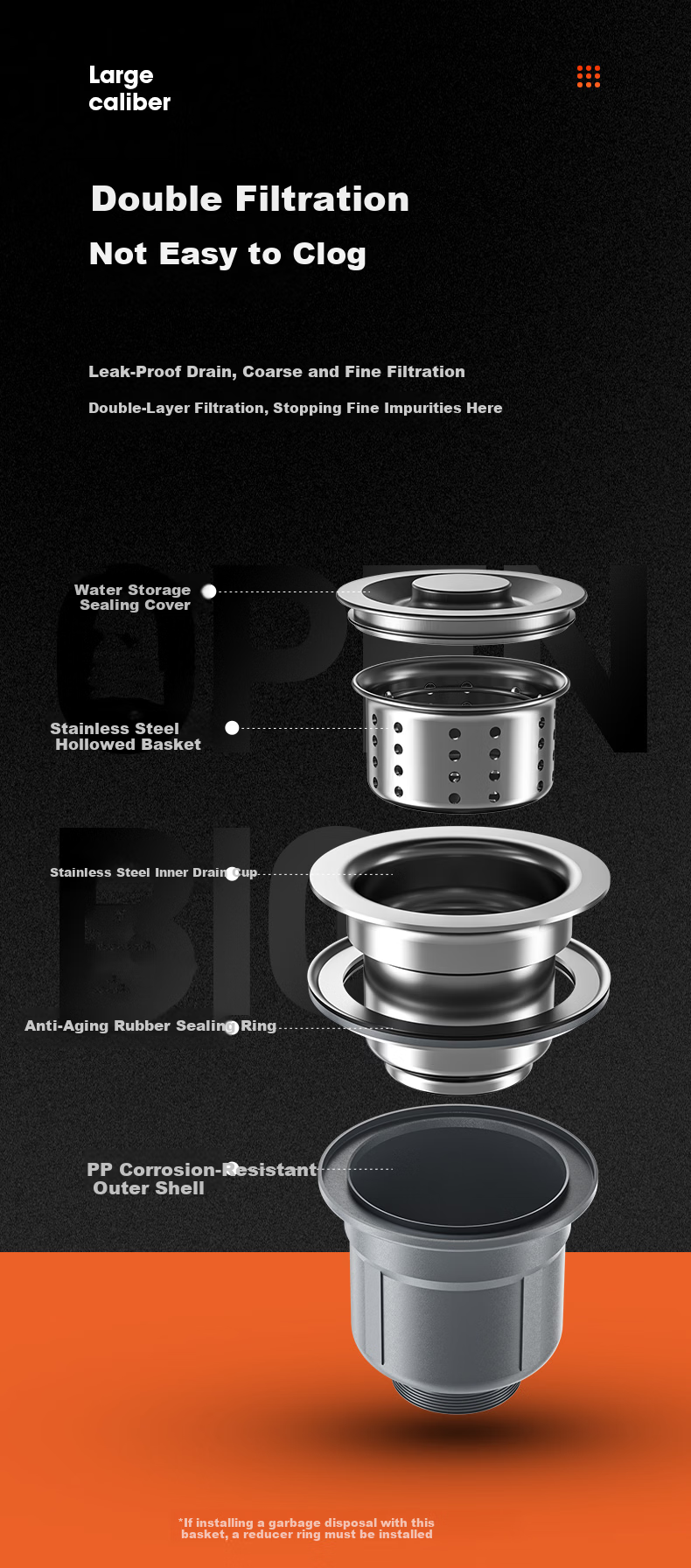 Cobbe Japanese Style 0 Coating Grain Texture Scratch-Resistant Kitchen Sink Single Bowl with Strainer 304 Stainless Steel Integrated Basin 10