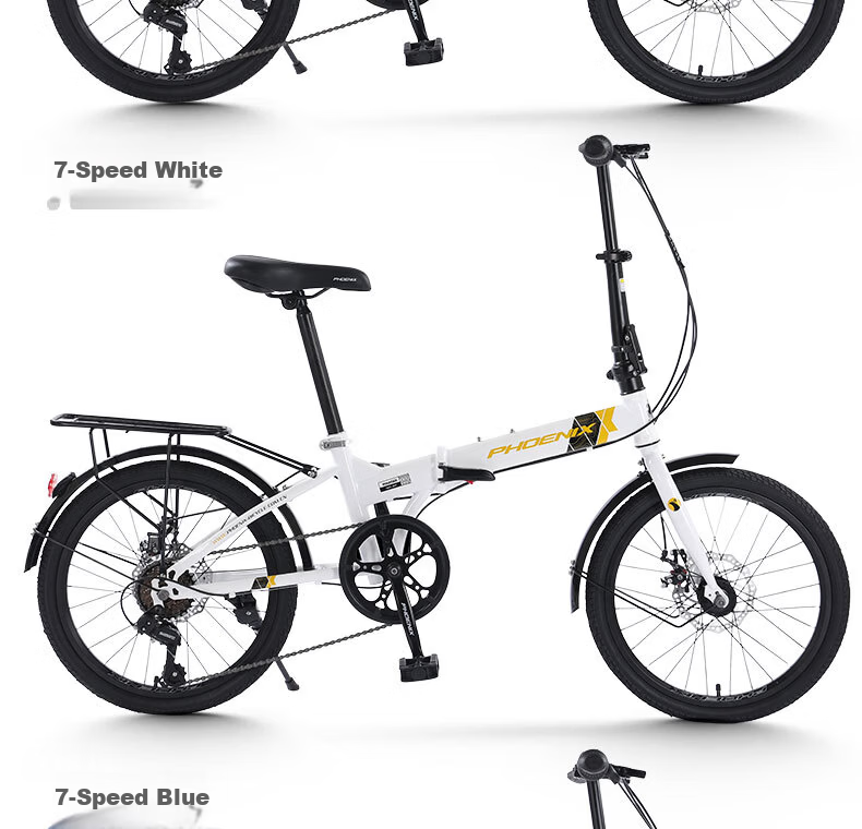 Phoenix Folding Bike Adult Ultra-Light Portable Commuter Leisure Bicycle 20-inch Shimano Gear Student Bike 14