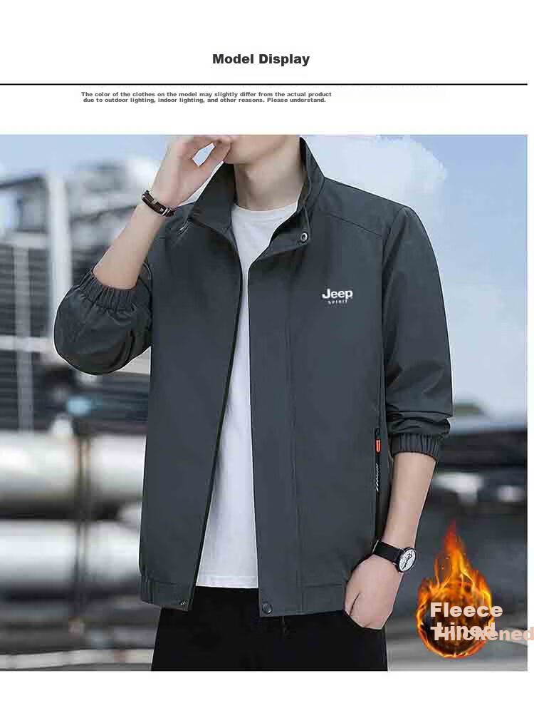 JEEP SPIRIT Men's Summer Casual Comfortable Breathable Outdoor Sports Sun Protection Jacket Khaki 2XL 5