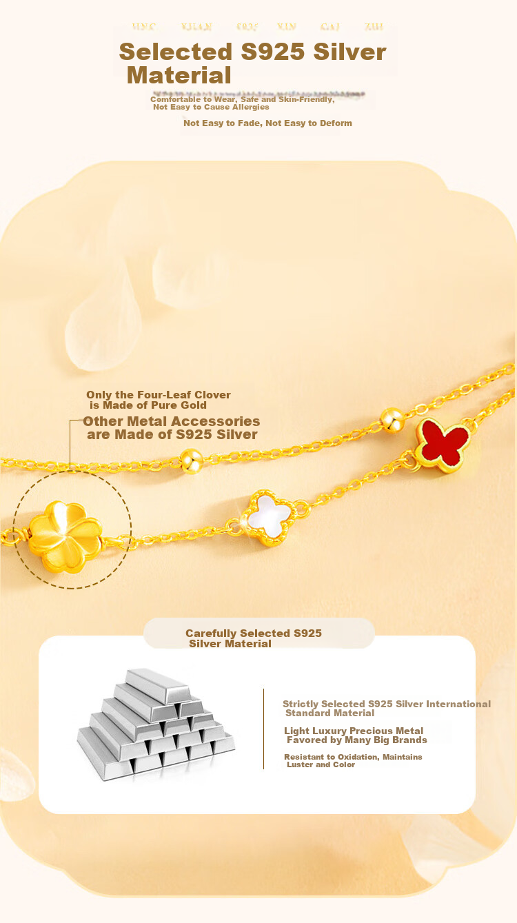 ALLOVE Four-Leaf Clover Gold Bracelet for Women 2026 New Luxury Birthday Gift for Girlfriend Wife 4