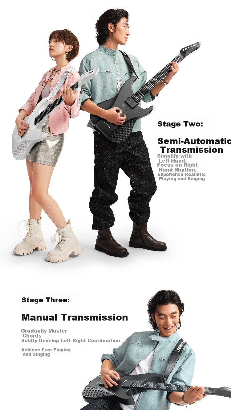 Aeroband Air Band Smart Self-Learning Guitar Automatic Electronic Guitar Beginner Recommended Stringless Guitar Star White 13