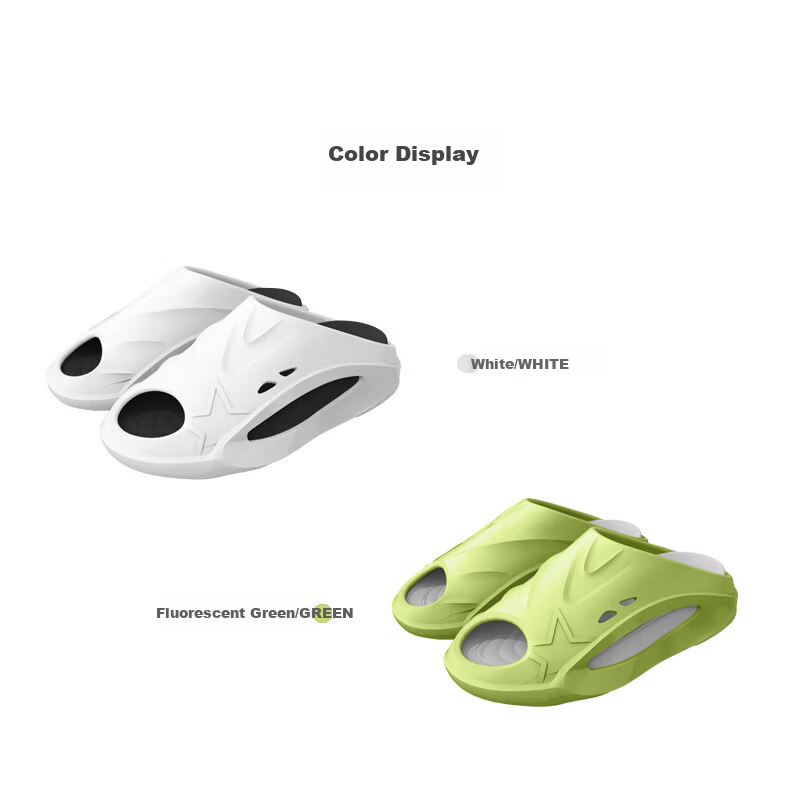 Seven Colors Sports Slippers Men's EVA Soft Sole Beach Four Seasons Thick Non-Slip Color Block Couple Women's Sandals White 40-41 5