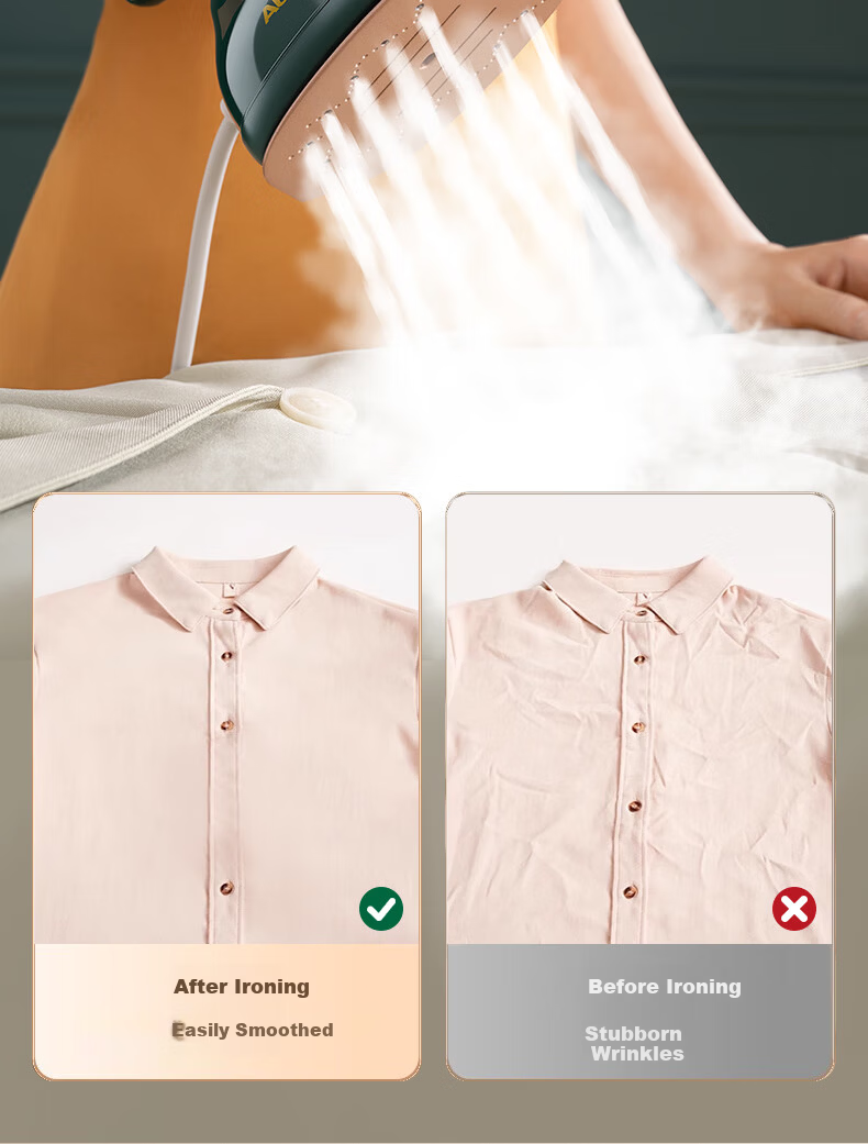 AUX Handheld Garment Steamer Home Small Ironing Machine Steam Iron Portable Dormitory Clothes Steamer ADY-22A298A Cream White Upgraded Version (Ceramic Glazed Plate) 5