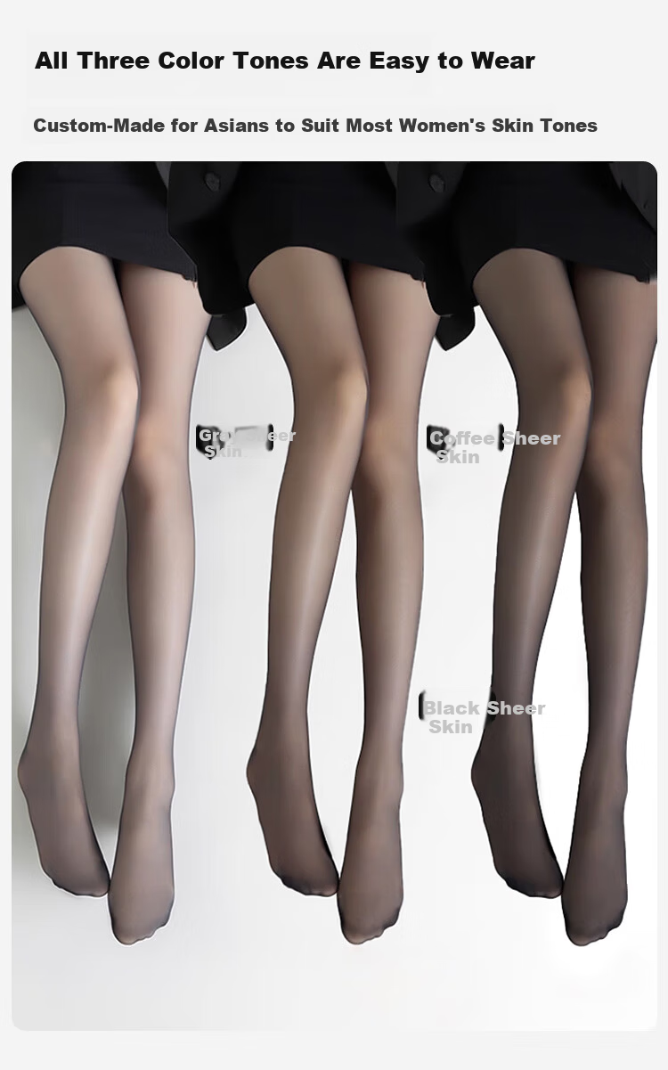 Urban Beauty Women's Black Sheer Tights Leggings Spring Autumn Sexy Nude Effect High Waist Slimming Footed Pantyhose 3