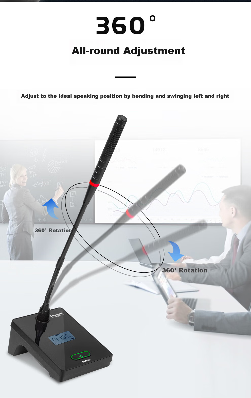 Depusheng DR688 Professional Wireless Microphone System One Transmitter Four Receivers UHF FM Microphone 100m Transmission 200 Channels Anti-Interference for Stage Performance Speech Live Streaming KT 8