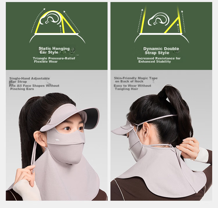 Beneunder Autumn Winter Sun Protection Moisturizing Cycling Face Mask Windproof Visor Face Bikini High-Value Women's Brown 56