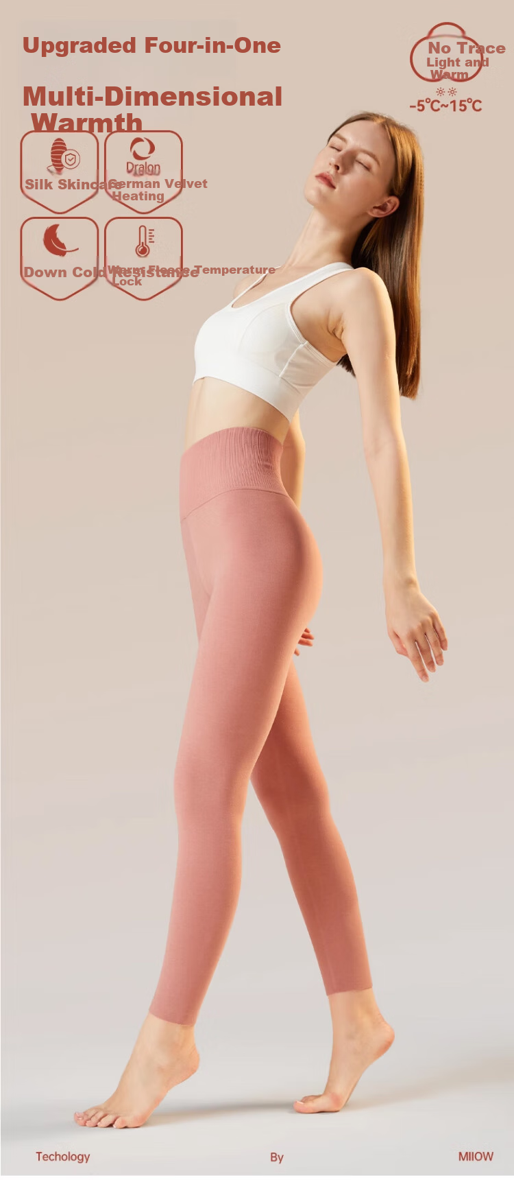 Zai Shuo Women's High-Waist Tummy Control Hip-Lifting Autumn and Winter Slimming Thermal Velvet Seamless Fleece-Lined Leggings 1