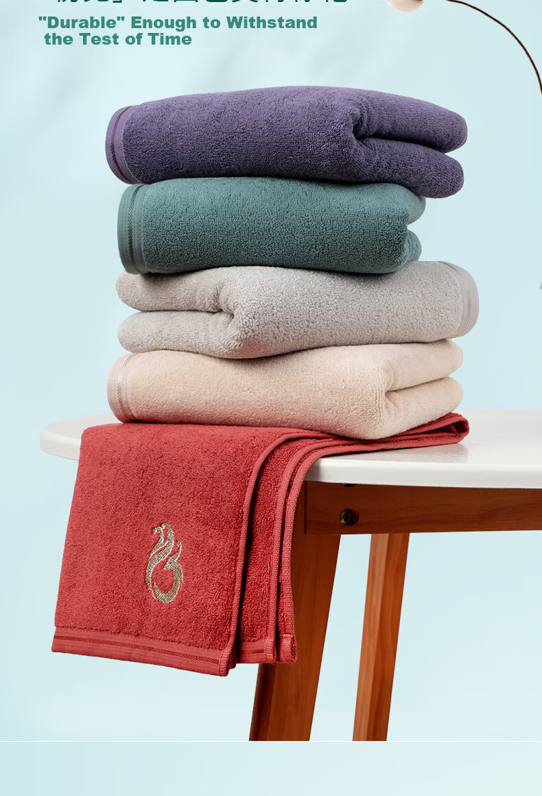 Grace Pure Cotton Towel 7A Antibacterial Face Towel 2-Pack Home Use Face and Bath Towel 100g Red Green Sports 5