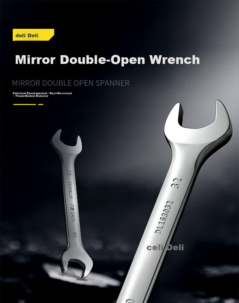Deli Tool Mirror Double Open-End Wrench 22x24mm DL162224 1